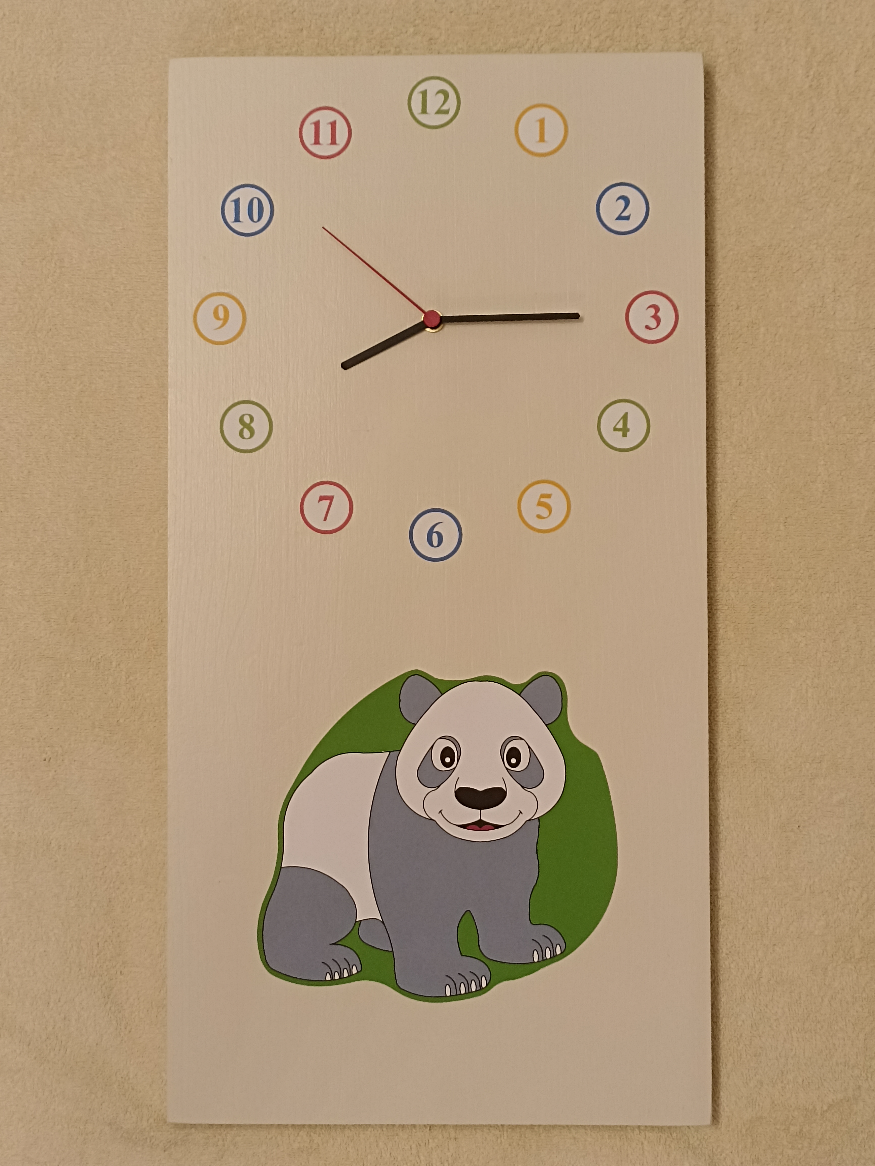 Dřevěné hodiny s obrázkem - Panda