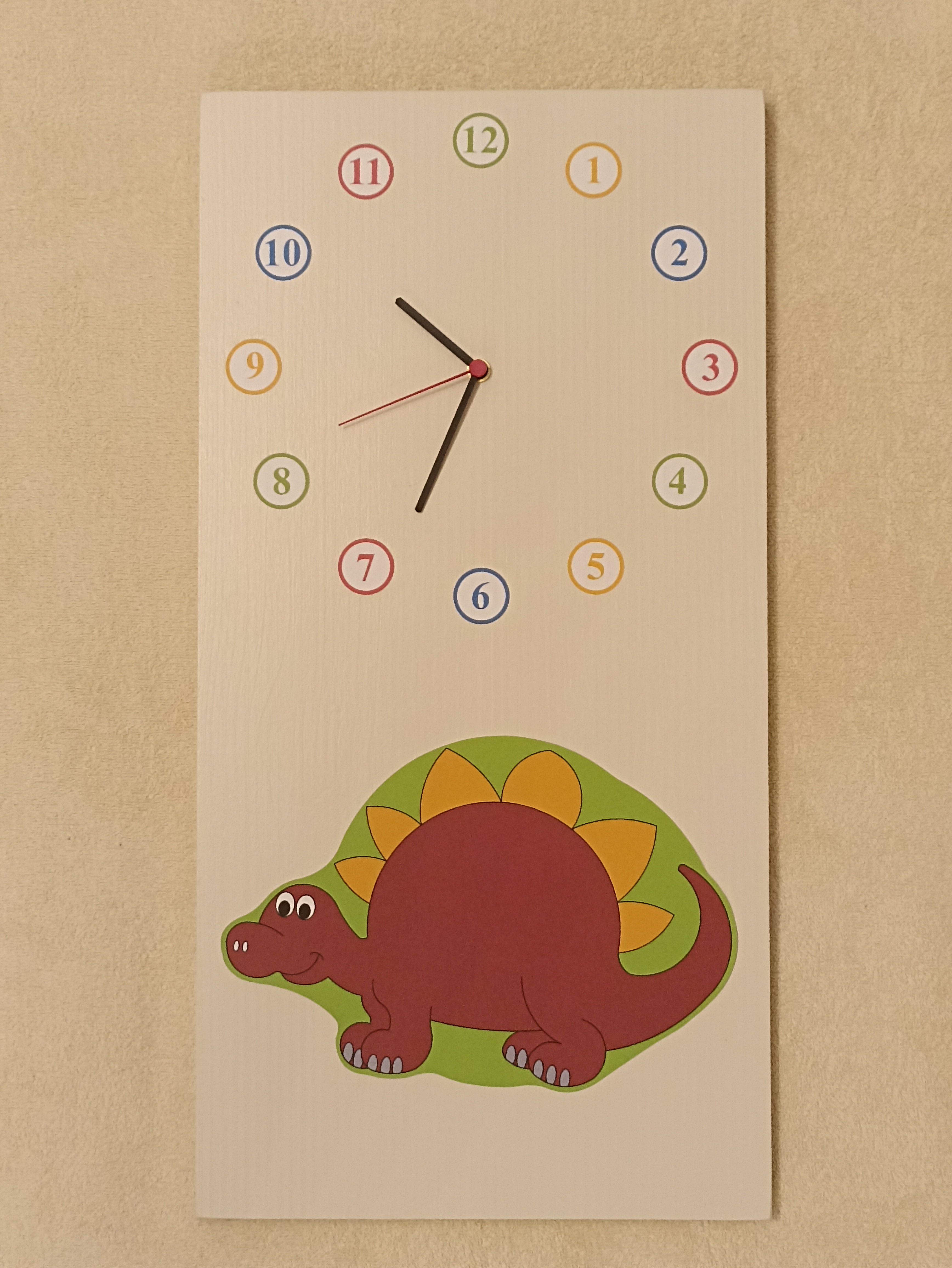 Dřevěné hodiny s obrázkem - Dinosaurus