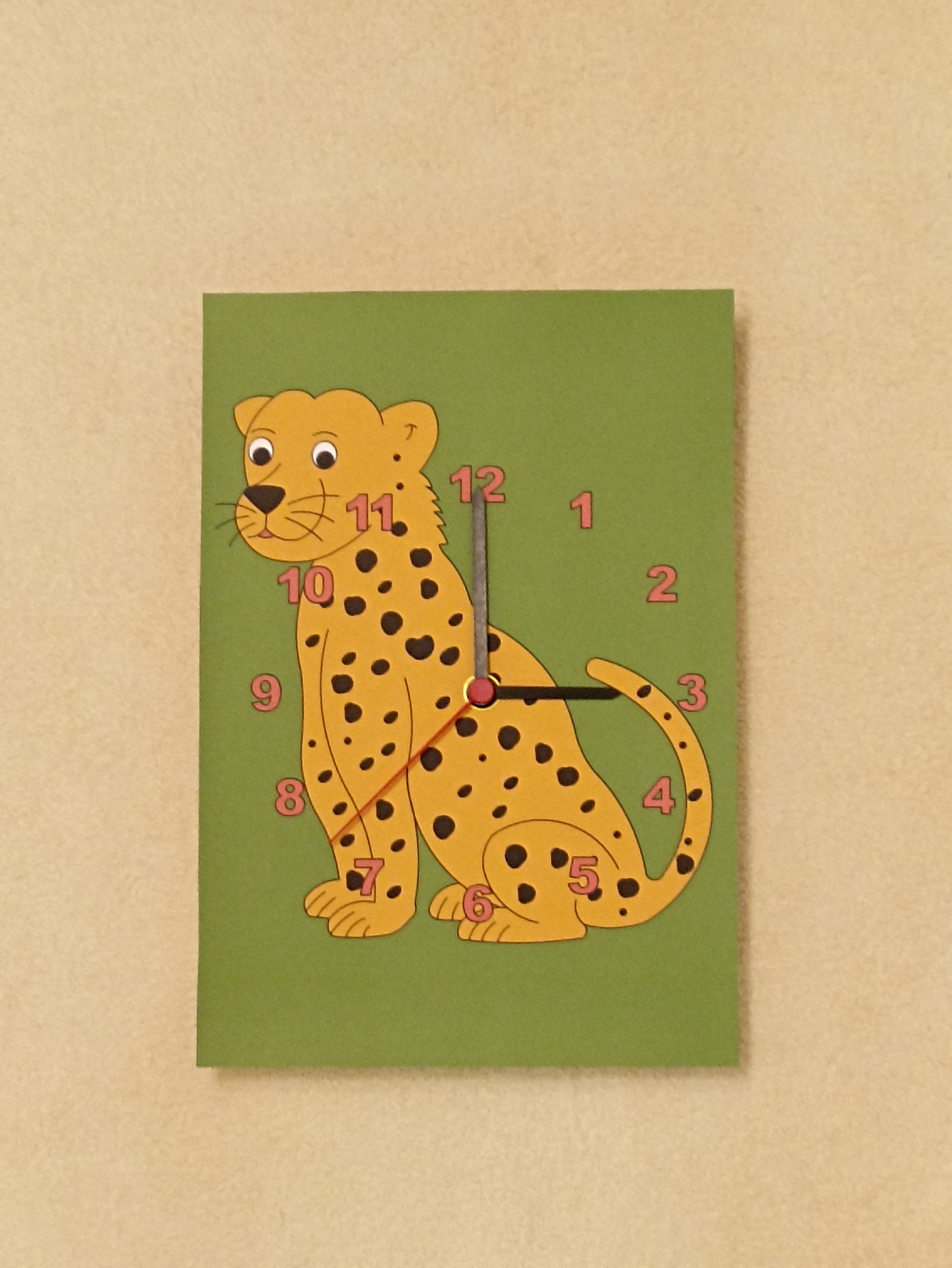 Hodiny dřevěné obdélníkové - Gepard